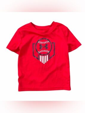 Under Armour Red Boys' Baseball Graphic Short Sleeve Tee